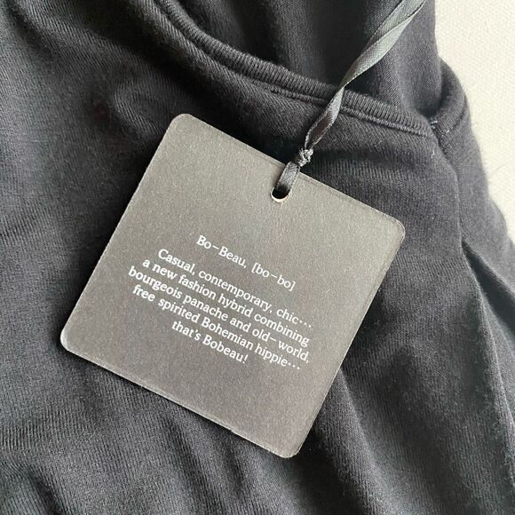 NWT Bobeau Black Dress Dolman Sleeves Tie Front Layered Knit Woman’s Sz Medium N - Picture 14 of 14